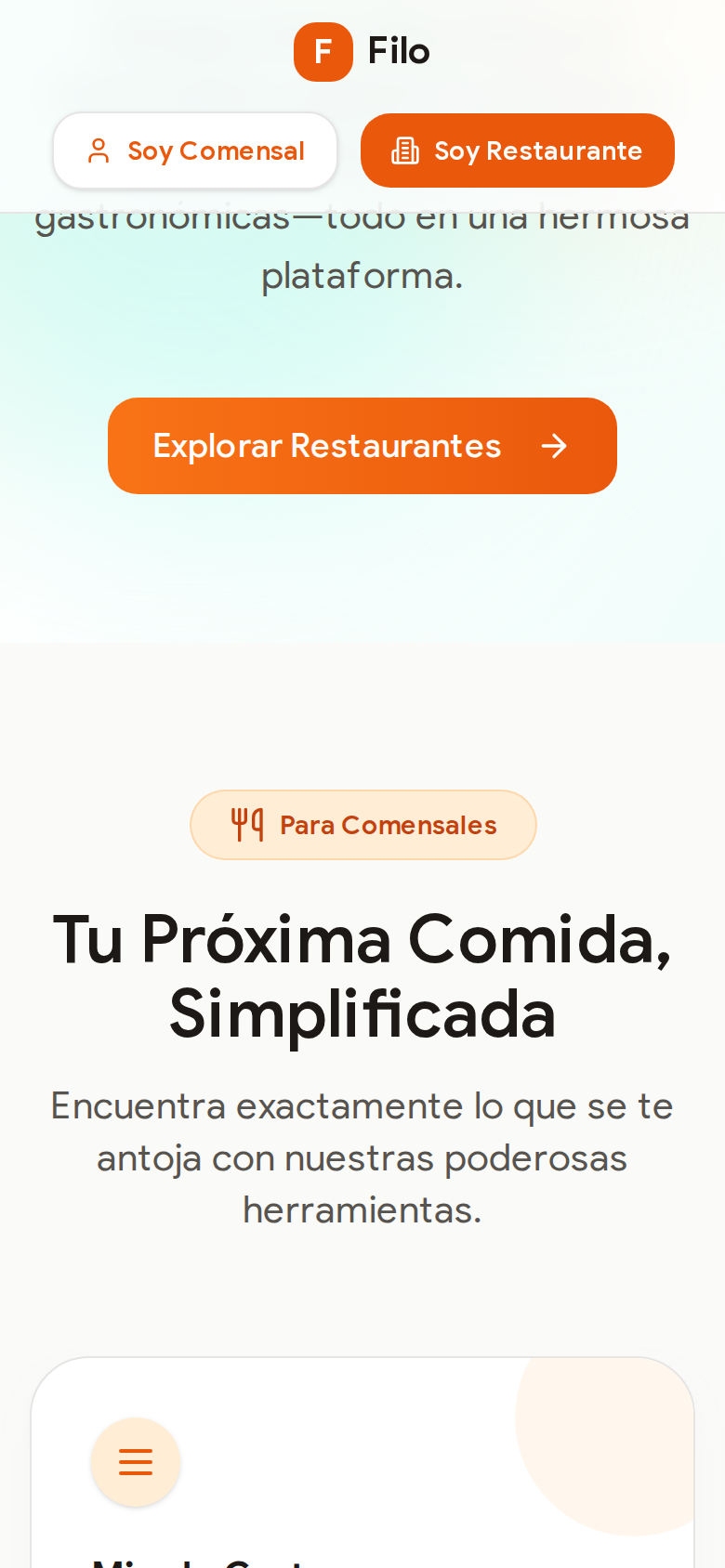 Sitio público — secciones para comensales y restaurantes